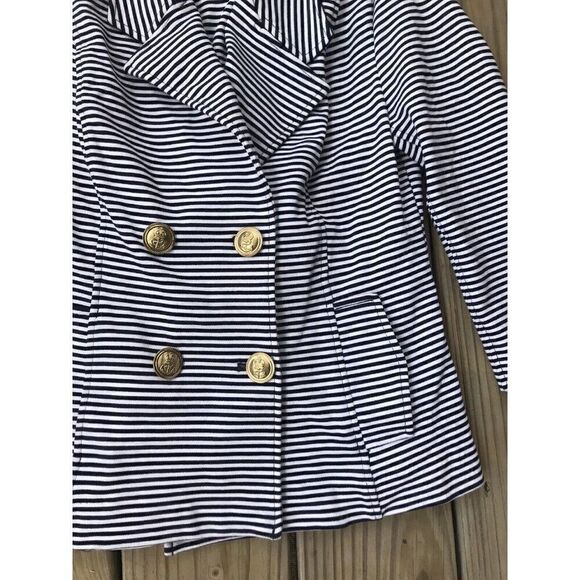 Cabi Blazer Small Navy Blue White Nautical - Picture 3 of 8